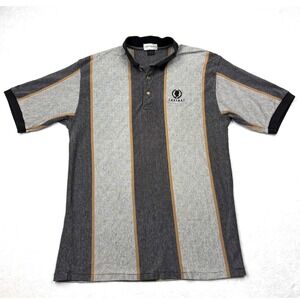 Vintage Caesars Palace Polo Shirt Striped Embroidered Mens Size Large Cotton